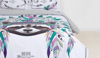 Комплект постельного белья белое Этель Indian style